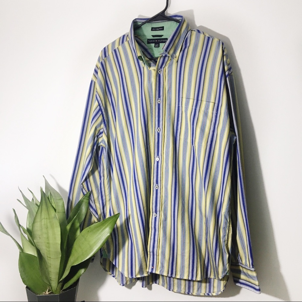 Vertical Striped Long Sleeve Button Down Size XL